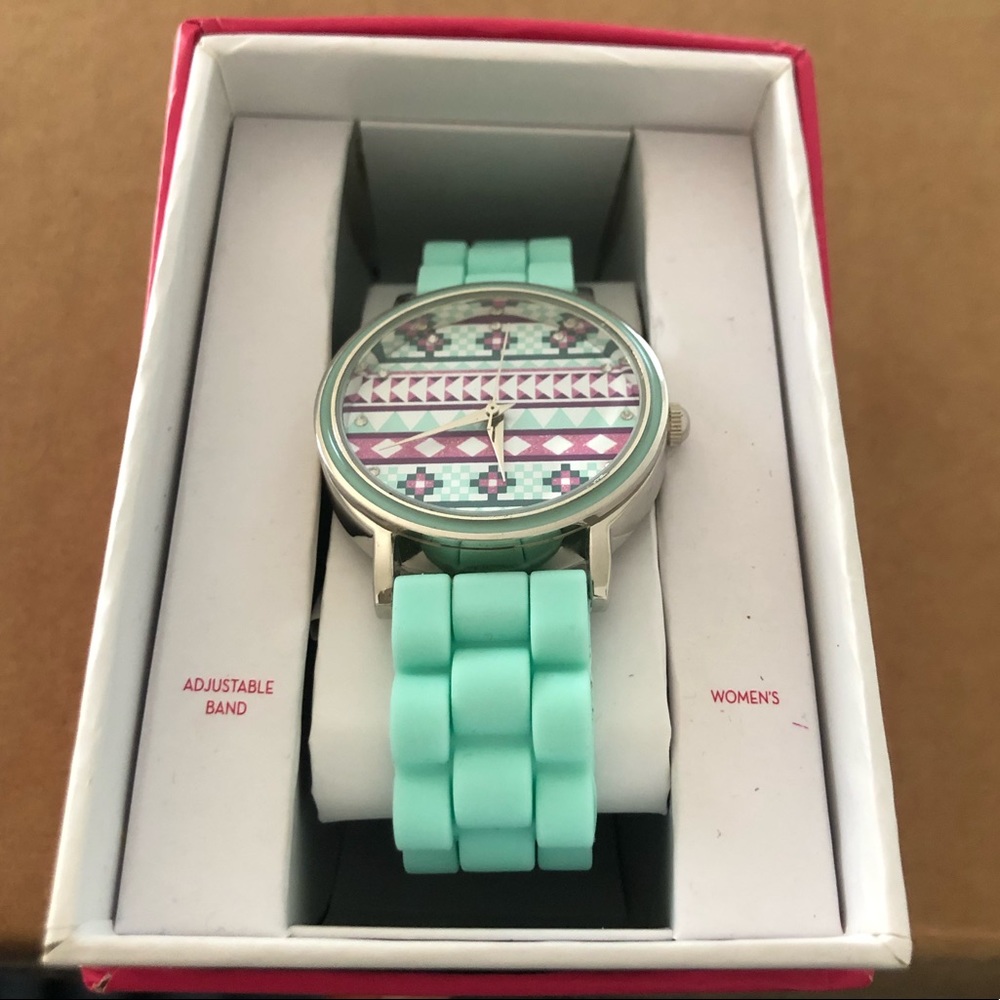 Tribal blue & pink wristwatch